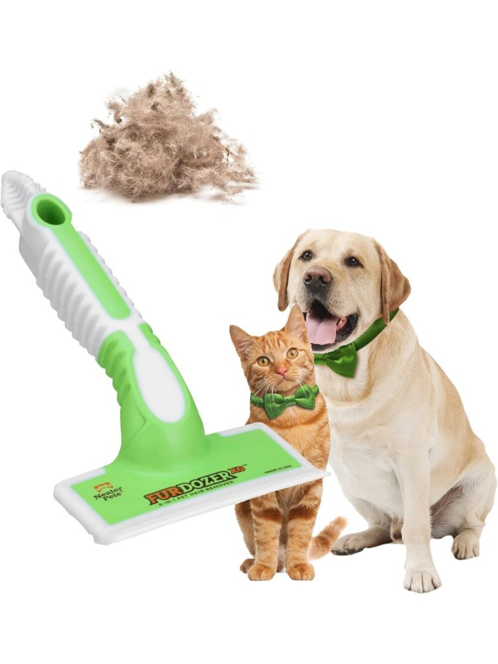 Pet Hair Remover Tool for Carpets, Couches & Car Interiors - Effective Fur